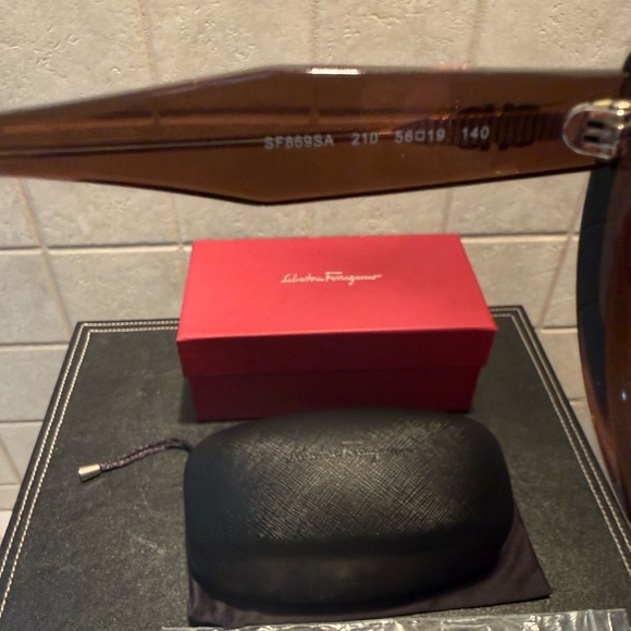 Salvatore Ferragamo Dark Brown Sunglasses - Picture 5 of 12